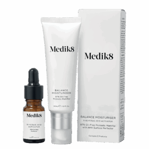 Balance Moisturiser & Glycolic Acid Activator™ 50ml – bezolejový zmatňujúci krém s probiotikami, prebiotikami, niacínamidom, betaglukánom a škoricovým extraktom.